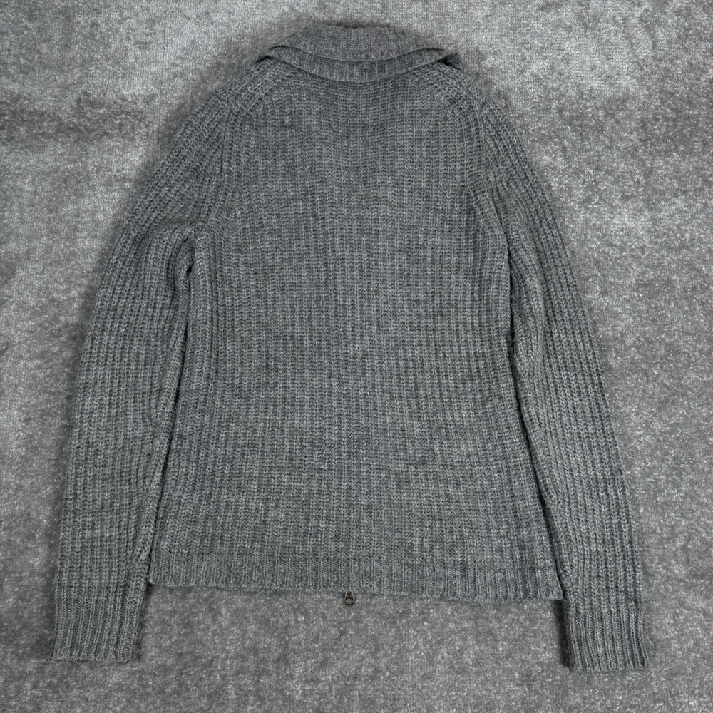 J. Crew Sweater Women's Medium Gray Full Zip Alpaca Wool Blend Cardigan - Picture 2 of 9
